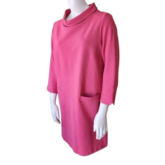 Boden Pink Ribbed Tunic Dress with Pockets (10R) - Picture 3 of 7
